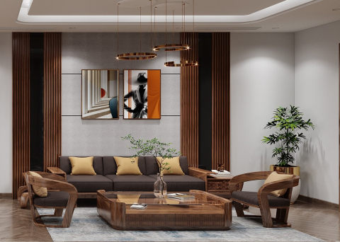 Sofa gỗ óc chó SF-41